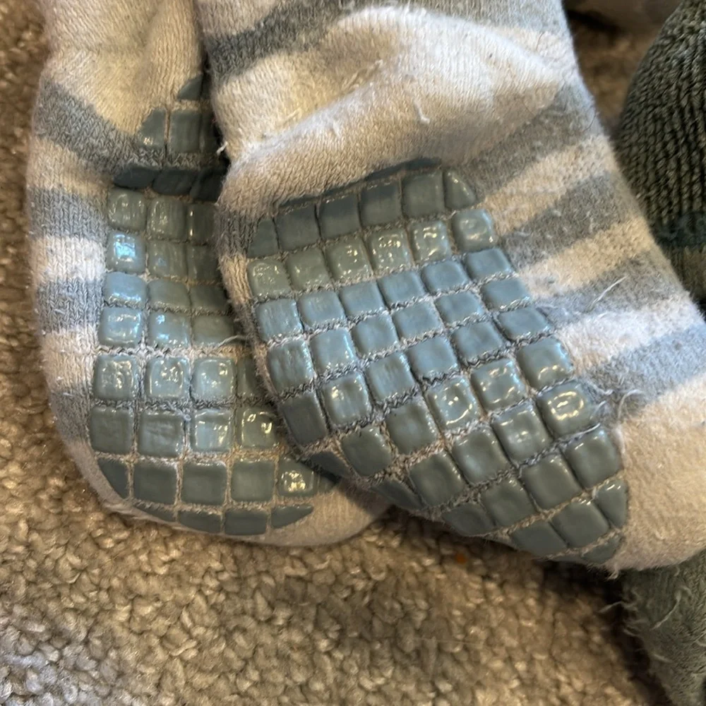 Kids Striped and Patterned Socks Set - Gray, Green, Blue